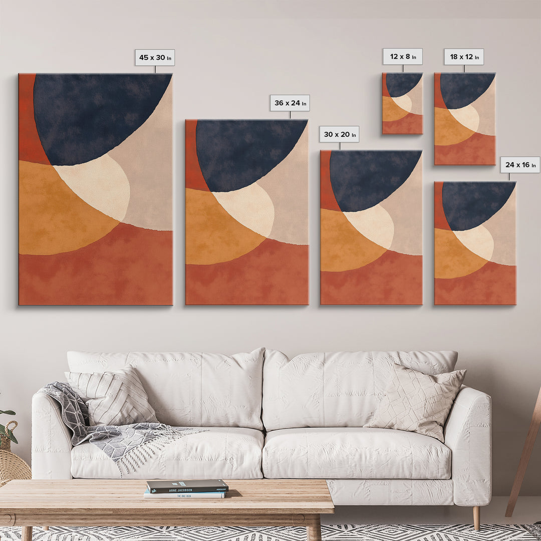 Warm Terracotta Abstract Canvas Print, General Fine Art, Digital Art, Living Room Decor, Fine Art, Art Nouveau, GEN-2x3-86