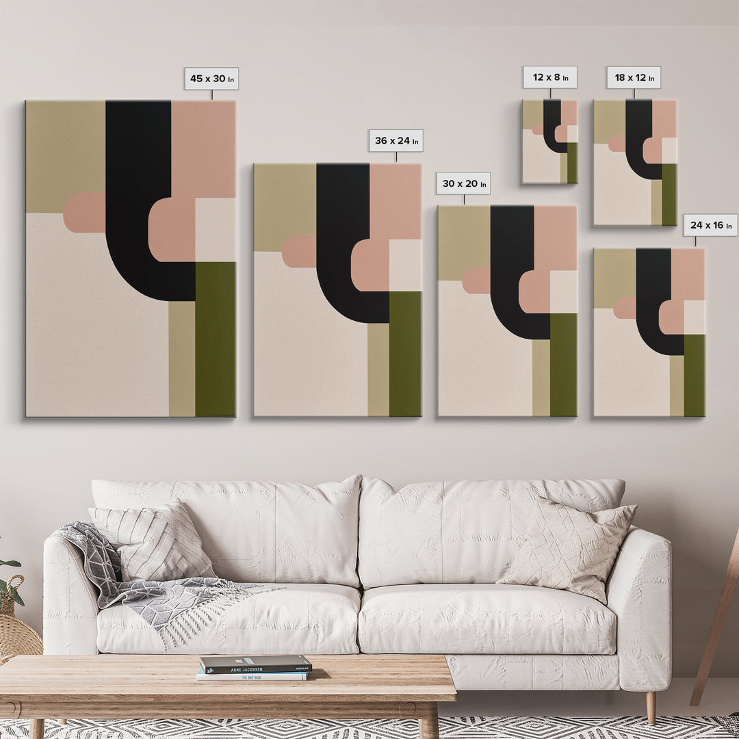 Modern Geometric Composition Framed Canvas Print, General Fine Art, Printable, Living Room Decor, Fine Art, Framed Wall Art, GEN-2x3-90