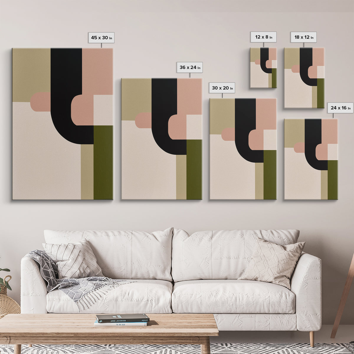 Modern Geometric Composition Framed Canvas Print, General Fine Art, Printable, Living Room Decor, Fine Art, Framed Wall Art, GEN-2x3-90