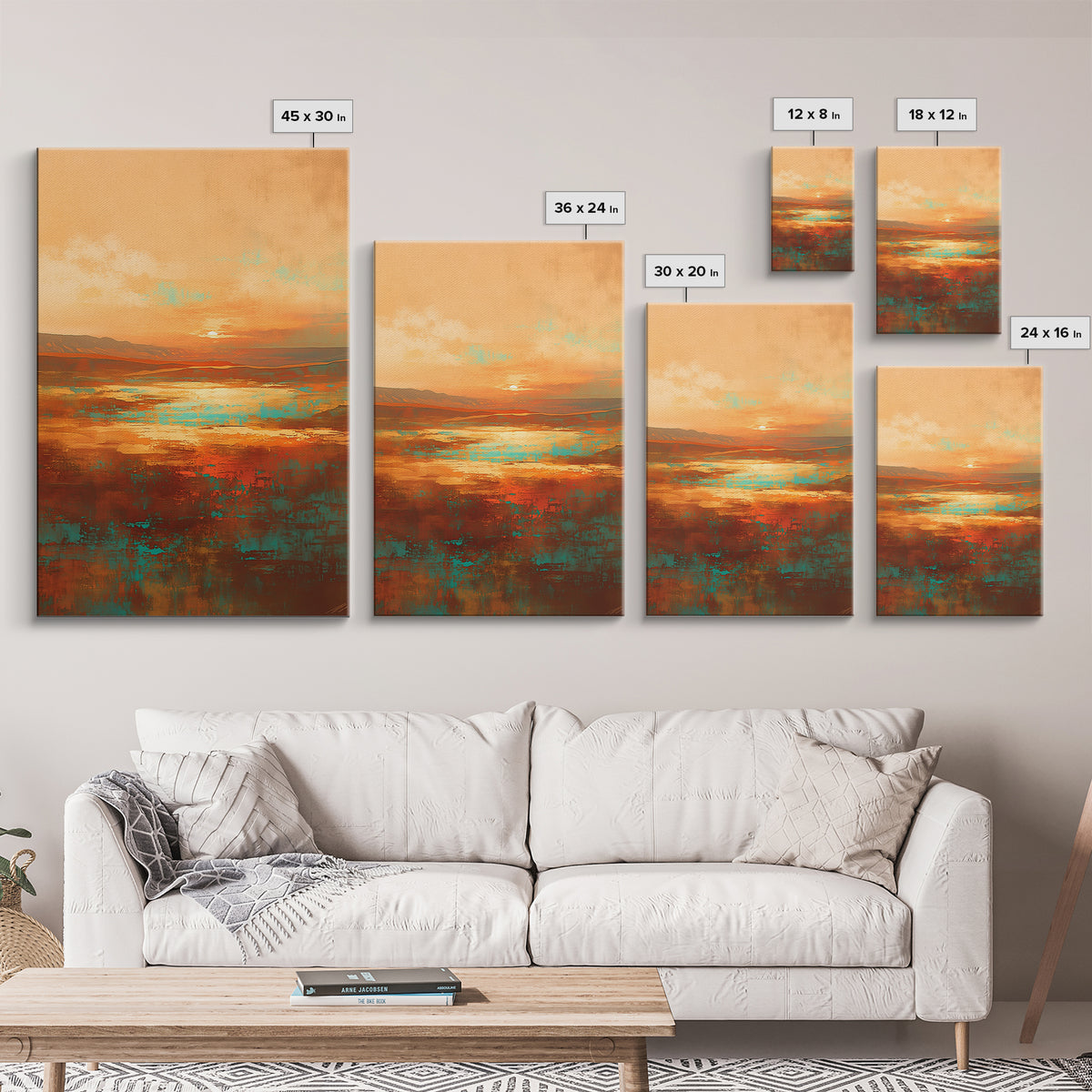 Serene Desert Horizon Framed Canvas Print, General Fine Art, Digital Wall Art, Living Room Decor, Fine Art, Neutral Decor, GEN-2x3-97