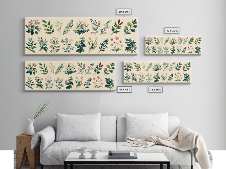 Botanical Silhouette Series Canvas Print, General Fine Art, Original Painting, Living Room Decor, Oil Painting, GEN-3x1-13
