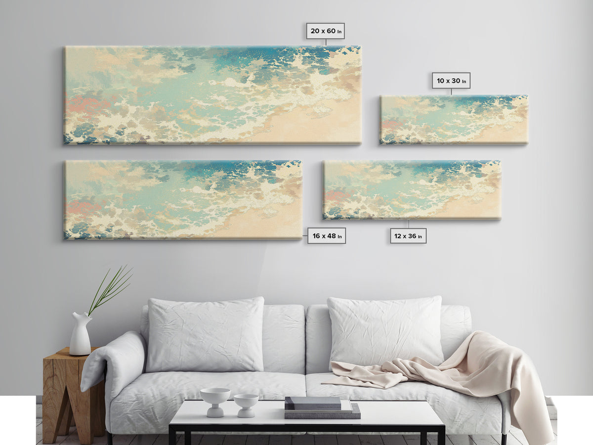 Coastal Water Study Canvas Print, General Fine Art, Framed Wall Art, Living Room Decor, Fine Art, Luxury Decor, GEN-3x1-21