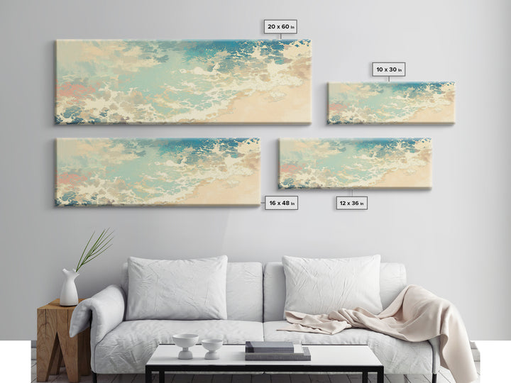 Coastal Water Study Canvas Print, General Fine Art, Framed Wall Art, Living Room Decor, Fine Art, Luxury Decor, GEN-3x1-21