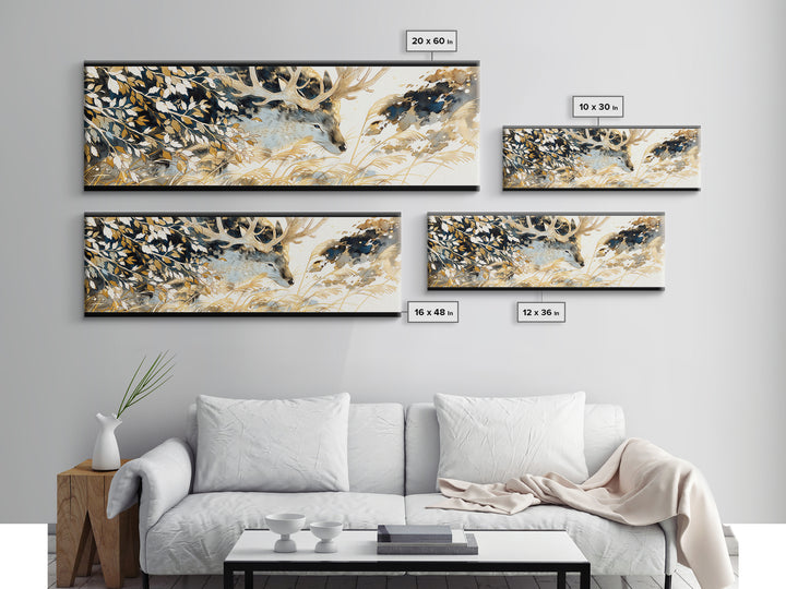 Soft Watercolor Branch Study Framed Canvas Print, General Fine Art, Textured Painting, Living Room Decor, Fine Art, GEN-3x1-27