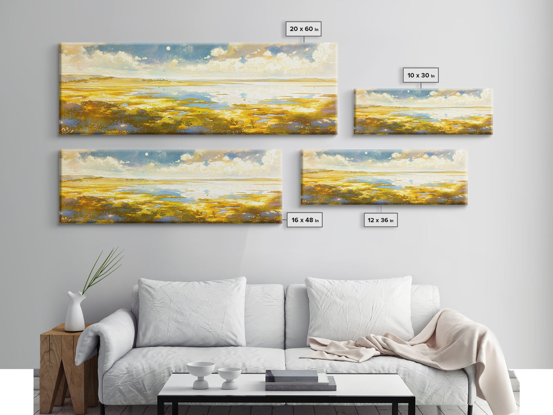 Dreamlike Moonlit Lake Canvas Print, General Fine Art, Art Deco, Living Room Decor, Fine Art, Fine Art Print, GEN-3x1-29