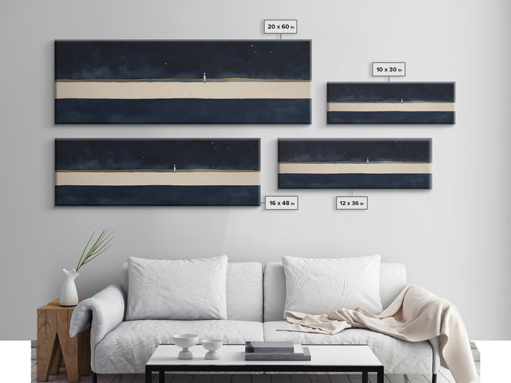 Minimal Black Line Figure on Textured Paper Canvas Print, General Fine Art, Painting, Living Room Decor, Fine Art, GEN-3x1-43