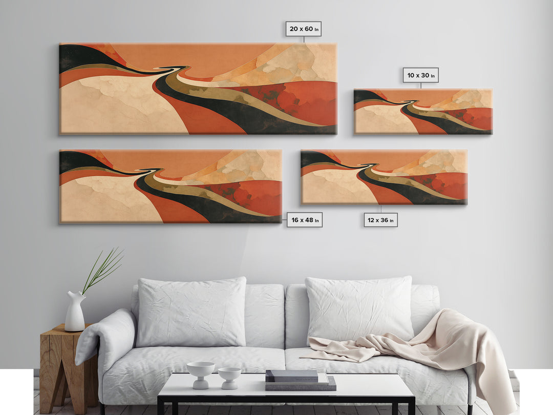 Warm Terracotta Abstract Canvas Print, General Fine Art, Large Wall Art, Living Room Decor, Abstract Art, Modern Decor, GEN-3x1-46
