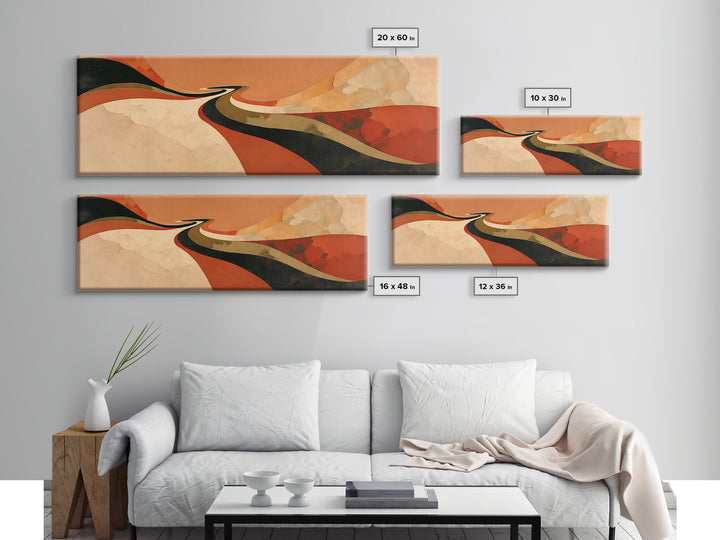 Warm Terracotta Abstract Canvas Print, General Fine Art, Large Wall Art, Living Room Decor, Abstract Art, Modern Decor, GEN-3x1-46