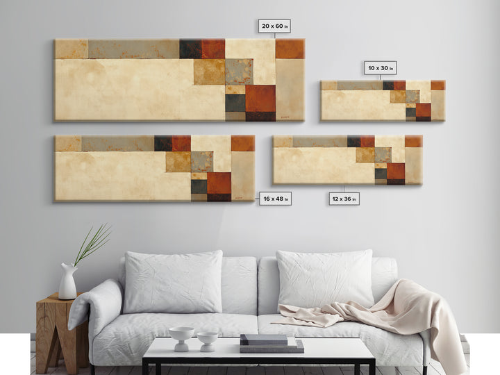 Modern Geometric Composition Canvas Print, General Fine Art, Wall Art Prints, Living Room Decor, Abstract Art, GEN-3x1-50