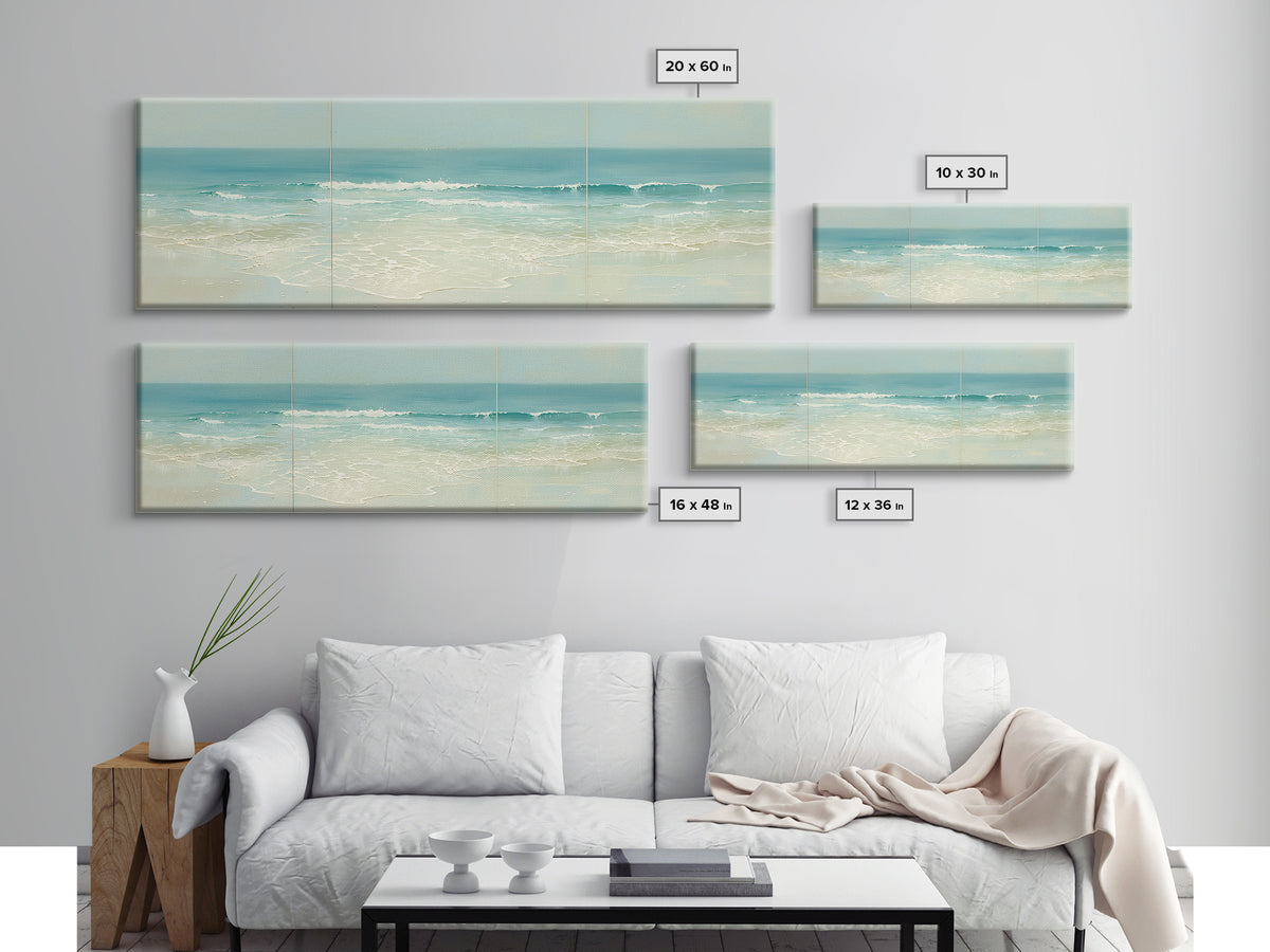 Coastal Water Study Framed Canvas Print, General Fine Art, Gallery Decor, Living Room Decor, Fine Art, Wall Art, GEN-3x1-69