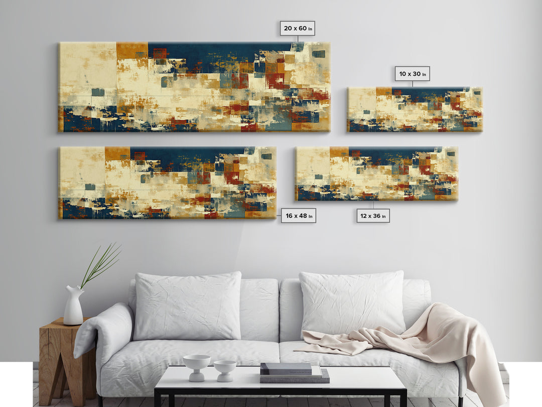 Earthy Plaster Texture Abstract Framed Canvas Print, General Fine Art, Statement Artwork, Living Room Decor, Abstract Art, GEN-3x1-7