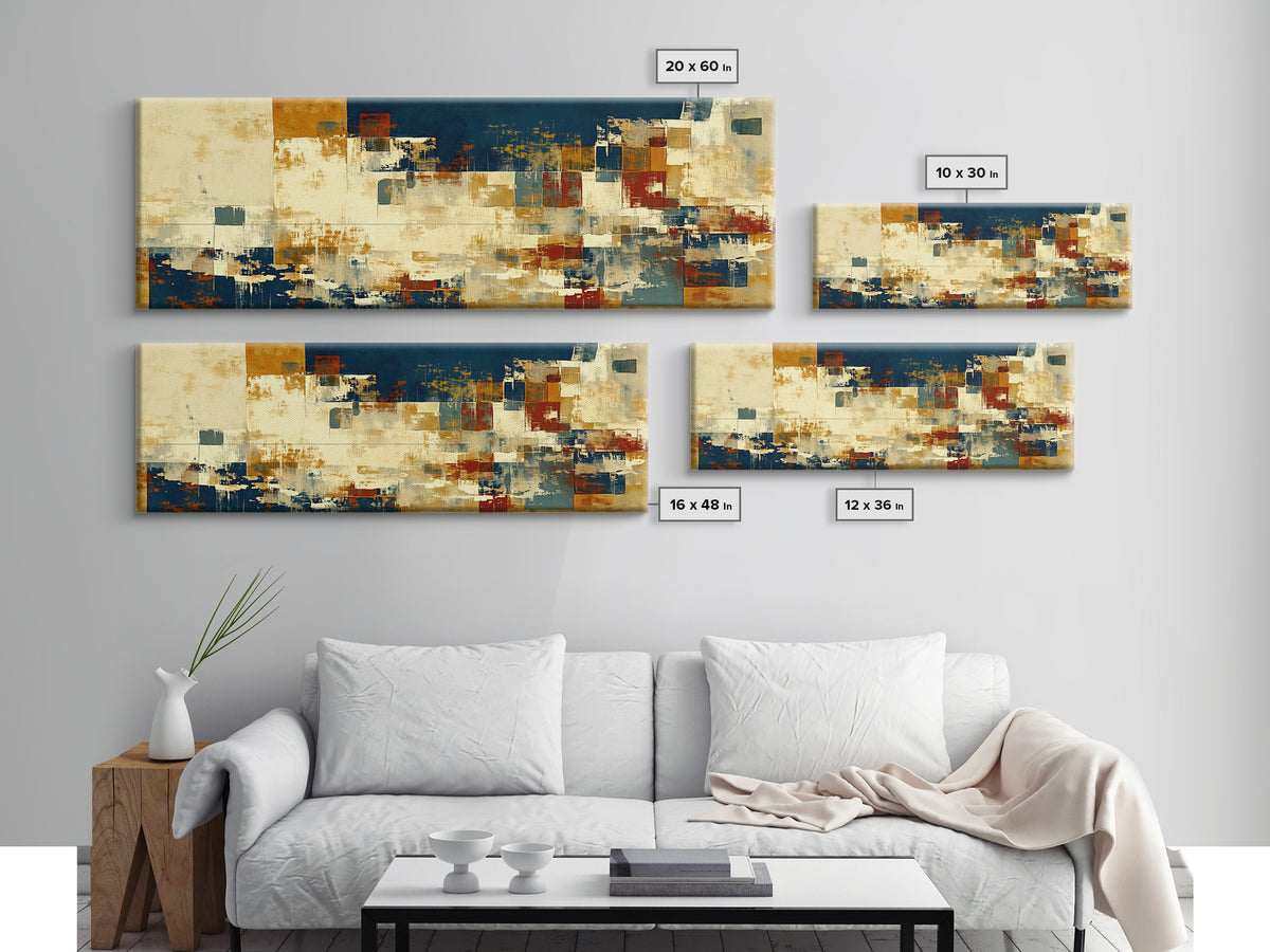 Earthy Plaster Texture Abstract Framed Canvas Print, General Fine Art, Statement Artwork, Living Room Decor, Abstract Art, GEN-3x1-7