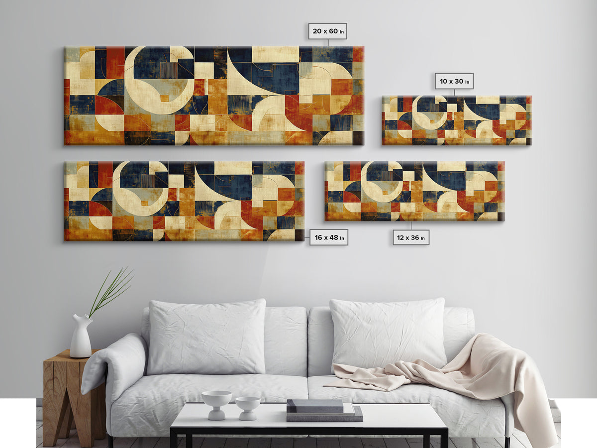 Earthy Plaster Texture Abstract Framed Canvas Print, General Fine Art, Canvas, Living Room Decor, Abstract Art, GEN-3x1-79