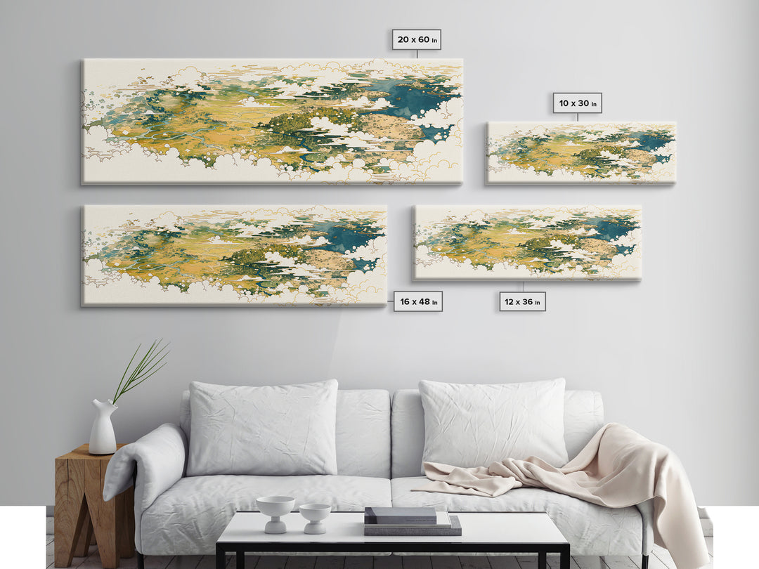 Quiet Abstract River Shape Canvas Print, General Fine Art, Wall Art, Living Room Decor, Abstract Art, Printable, GEN-3x1-88