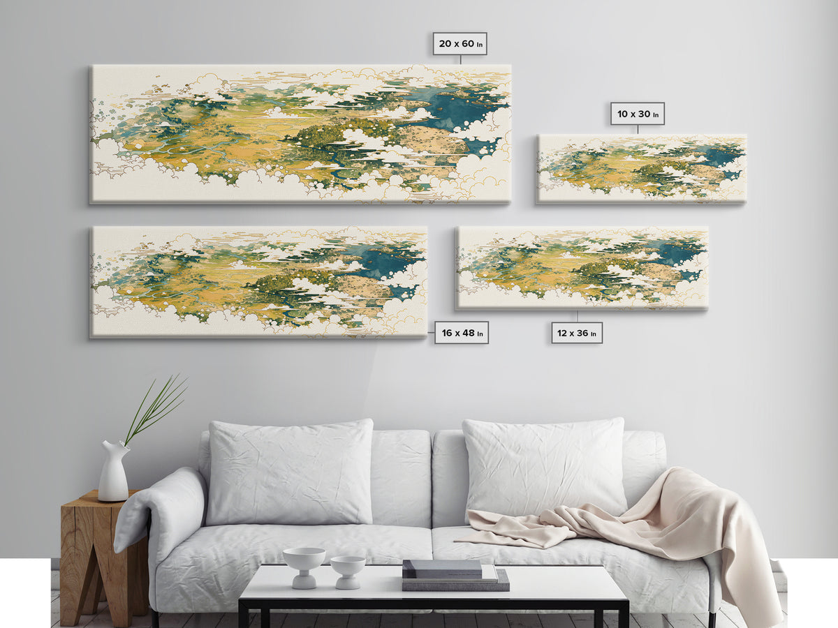 Quiet Abstract River Shape Canvas Print, General Fine Art, Wall Art, Living Room Decor, Abstract Art, Printable, GEN-3x1-88