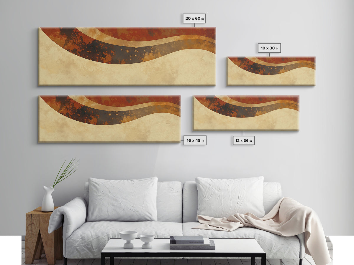 Warm Terracotta Abstract Canvas Print, General Fine Art, Original Art, Living Room Decor, Abstract Art, Boho Decor, GEN-3x1-94