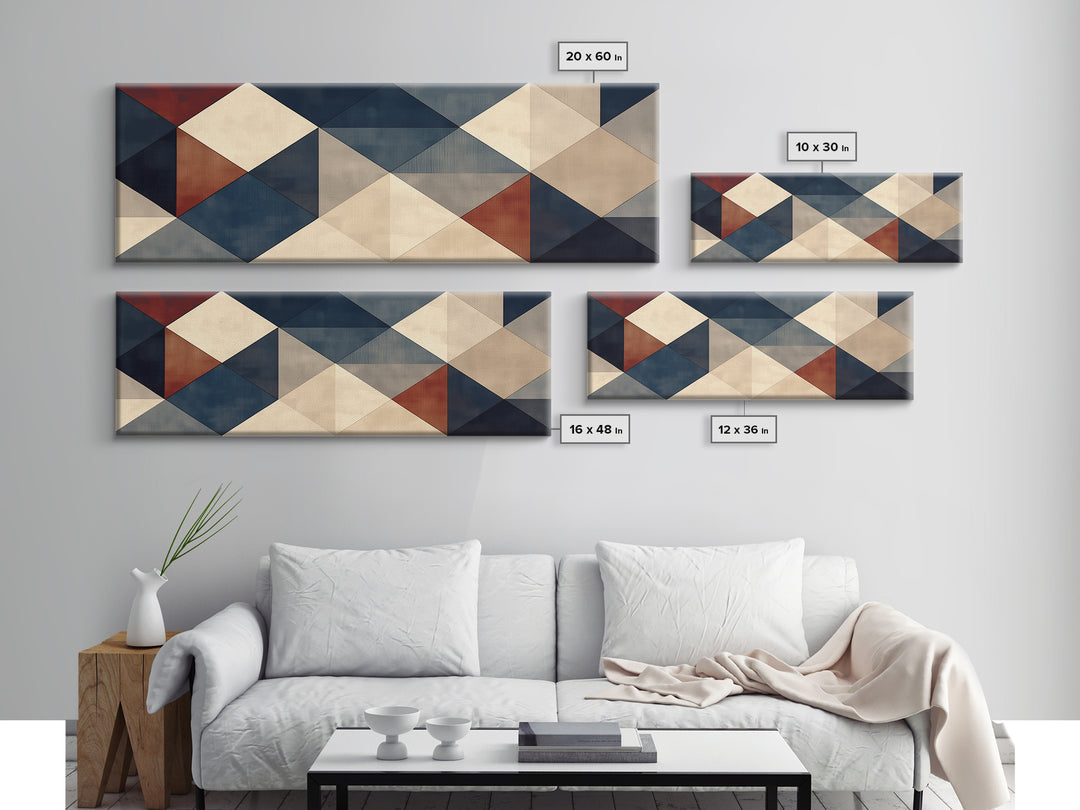 Modern Geometric Composition Canvas Print, General Fine Art, Abstract Art, Living Room Decor, Fine Art, Textured Painting, GEN-3x1-98