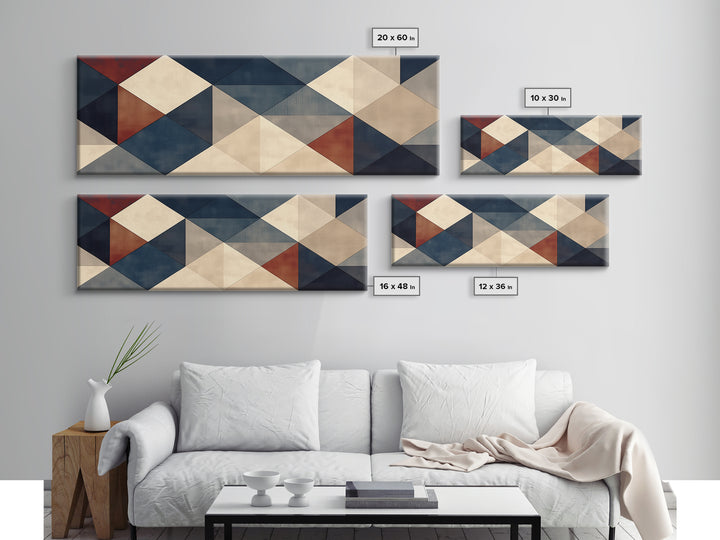 Modern Geometric Composition Canvas Print, General Fine Art, Abstract Art, Living Room Decor, Fine Art, Textured Painting, GEN-3x1-98