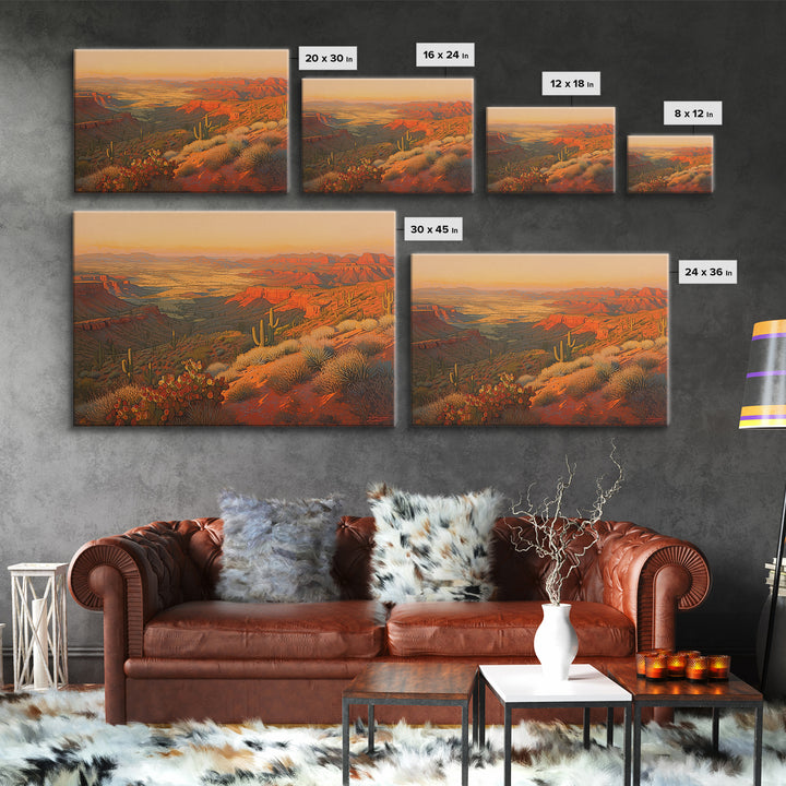 Serene Desert Horizon Framed Canvas Print, General Fine Art, Gallery Decor, Living Room Decor, Fine Art, Wall Art, GEN-3x2-45