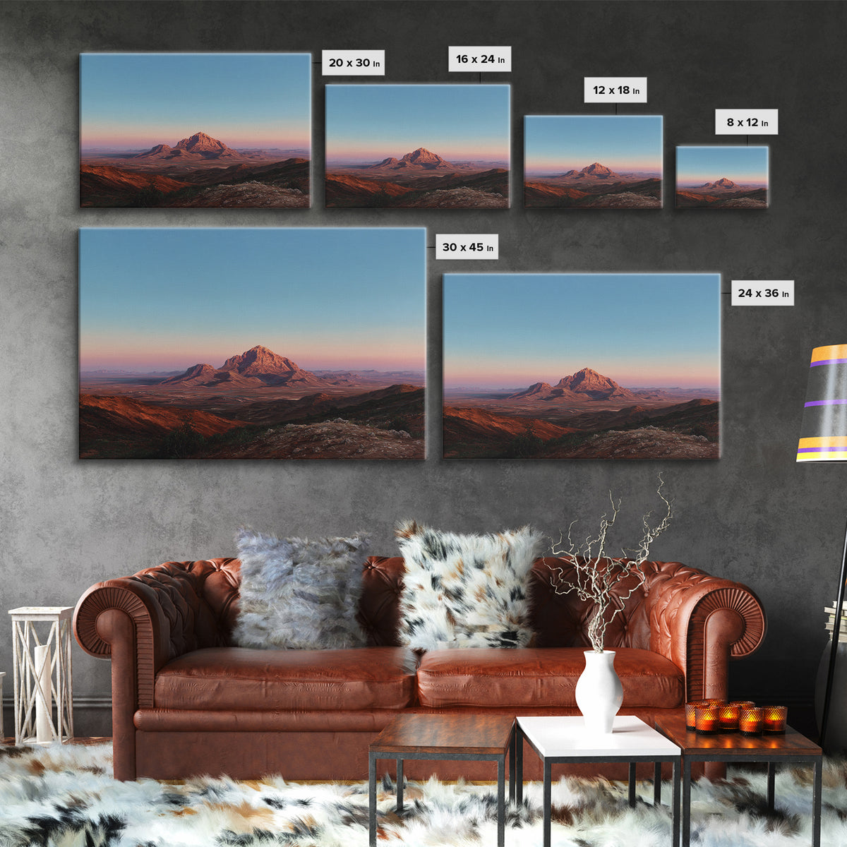 Serene Desert Horizon Framed Canvas Print, General Fine Art, Gallery Decor, Living Room Decor, Fine Art, Wall Art, GEN-3x2-69