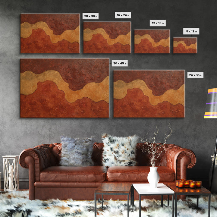 Warm Terracotta Abstract Framed Canvas Print, General Fine Art, Bedroom Decor, Living Room Decor, Abstract Art, GEN-3x2-82