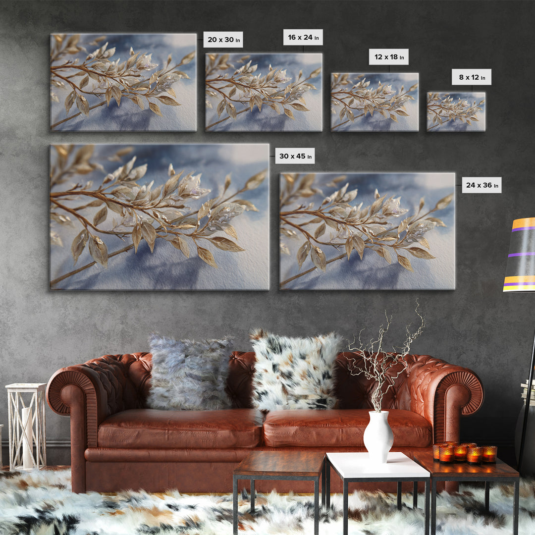 Soft Watercolor Branch Study Framed Canvas Print, General Fine Art, Poster, Living Room Decor, Fine Art, Wall Art Prints, GEN-3x2-87