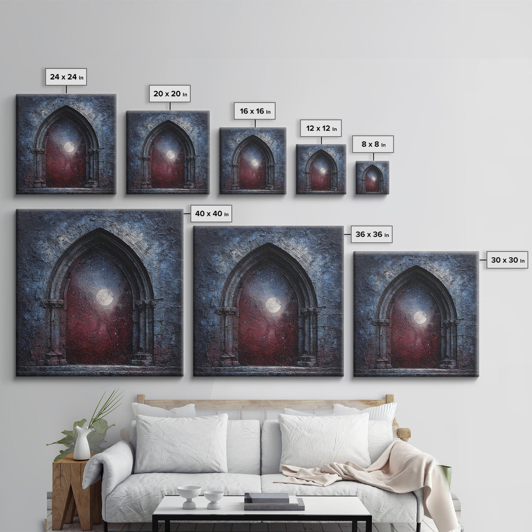 Gothic Archway Filled Canvas Print, Gothic Art, Whimsigoth Decor, Living Room Decor, Fine Art, Gothic, Witchy Home Decor, GOT-1x1-35