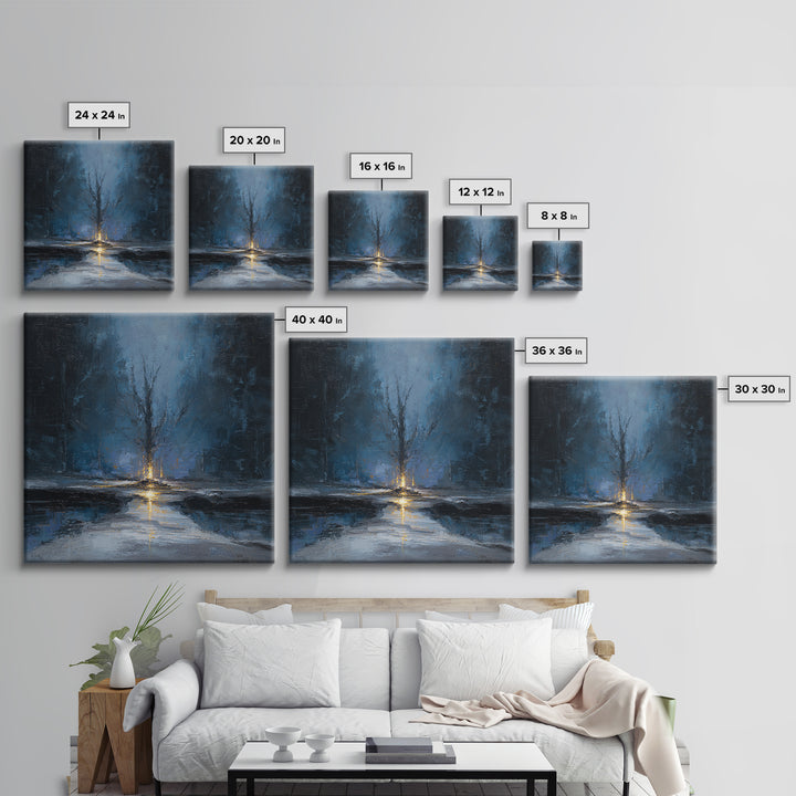 Haunted Forest Path Framed Canvas Print, Gothic Art, Moody Wall Art, Living Room Decor, Fine Art, Gothic, Wall Decor, GOT-1x1-43