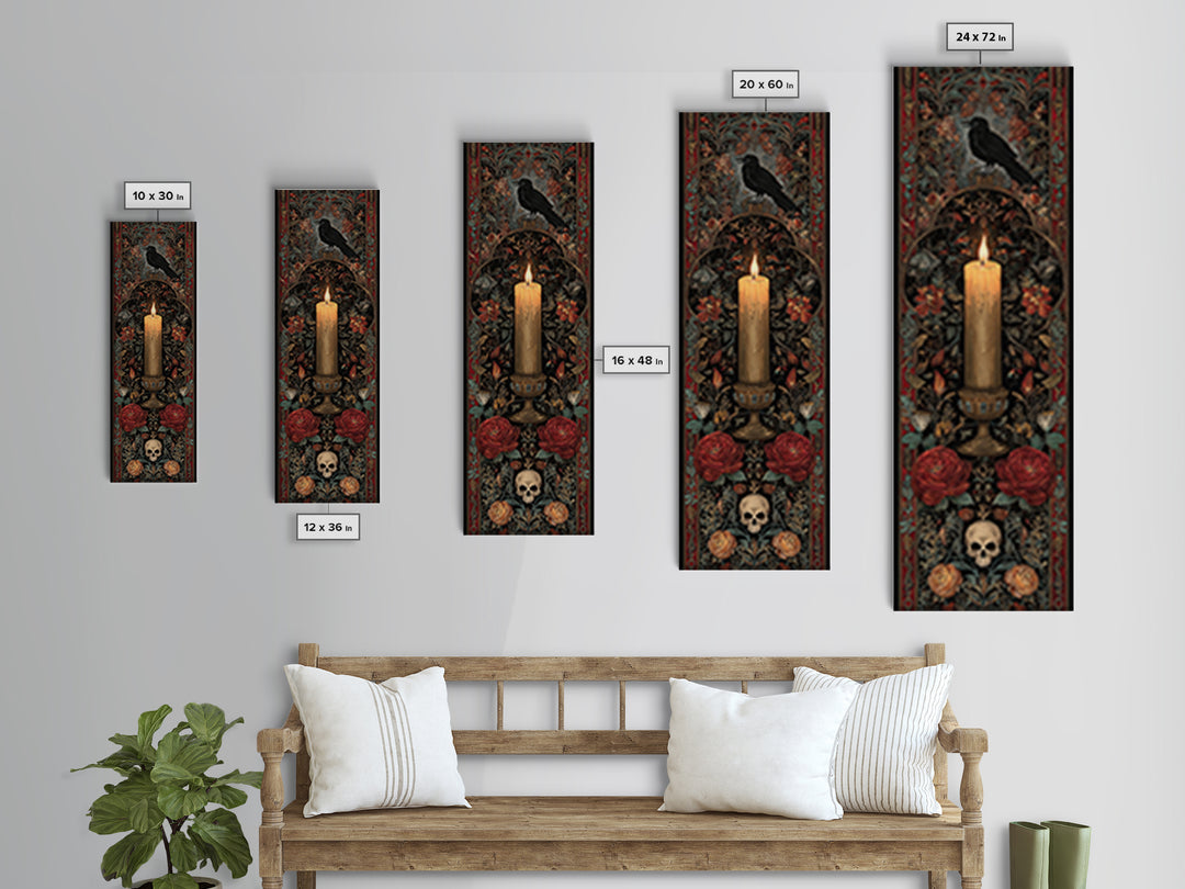 Medieval Illuminated Border Canvas Print, Gothic Art, Room Decor, Living Room Decor, Fine Art, Gothic, Printable Wall Art, GOT-1x3-28
