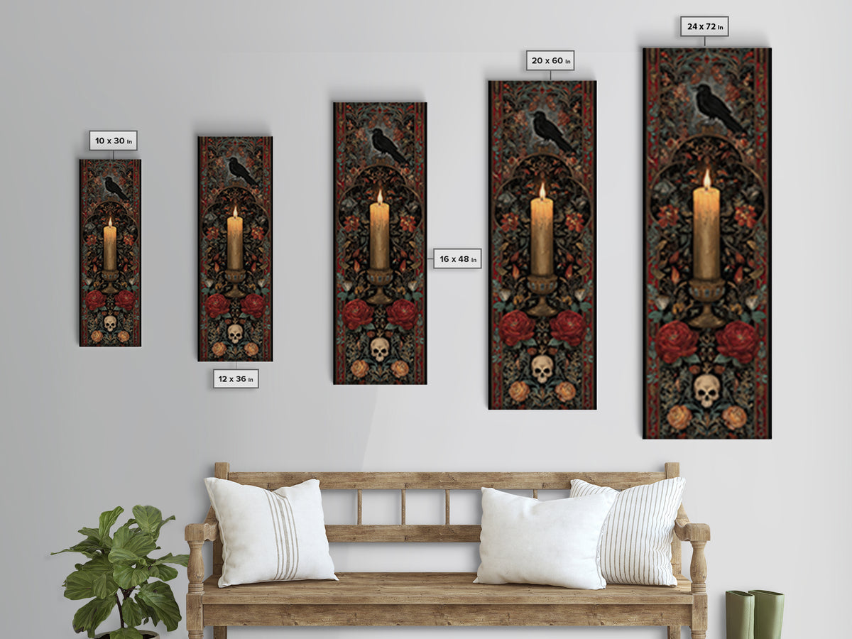 Medieval Illuminated Border Canvas Print, Gothic Art, Room Decor, Living Room Decor, Fine Art, Gothic, Printable Wall Art, GOT-1x3-28