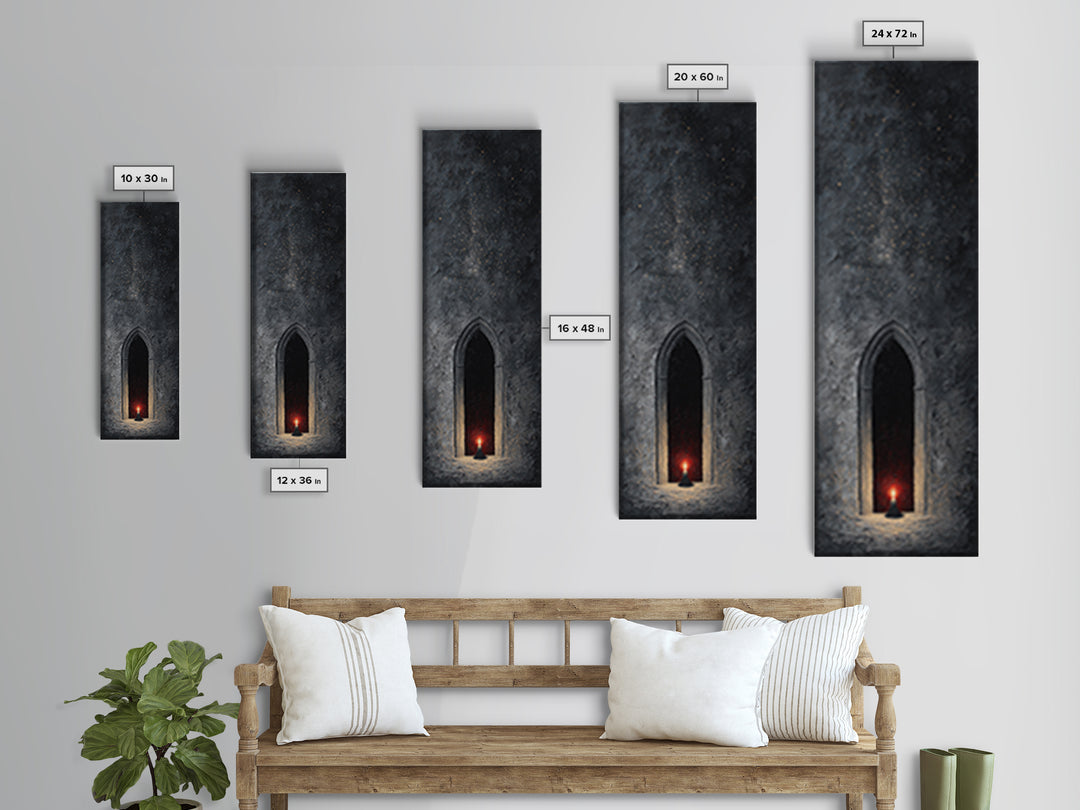 Gothic Archway Filled Framed Canvas Print, Gothic Art, Original Painting, Living Room Decor, Fine Art, Gothic, Canvas Painting, GOT-1x3-47