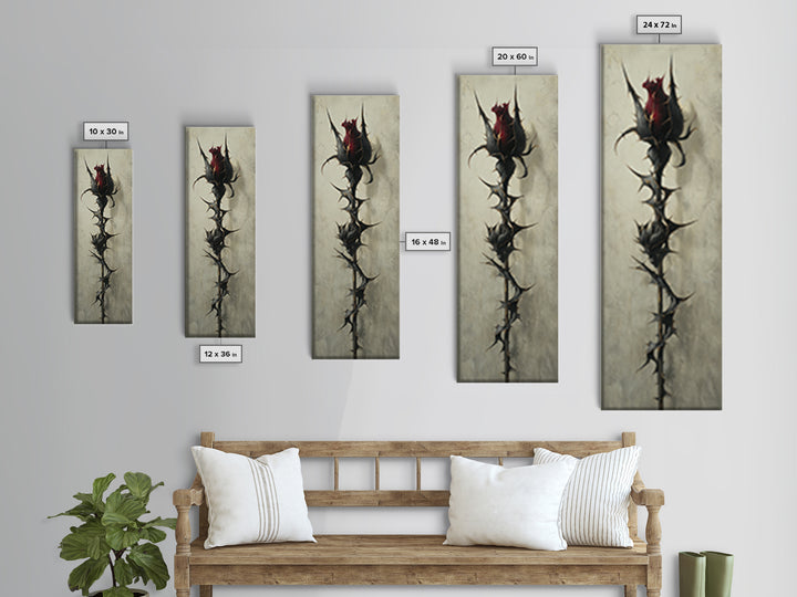 Black Rose Bouquet Canvas Print, Gothic Art, Gothic Wall Art, Living Room Decor, Oil Painting, Gothic, Gallery Decor, GOT-1x3-63