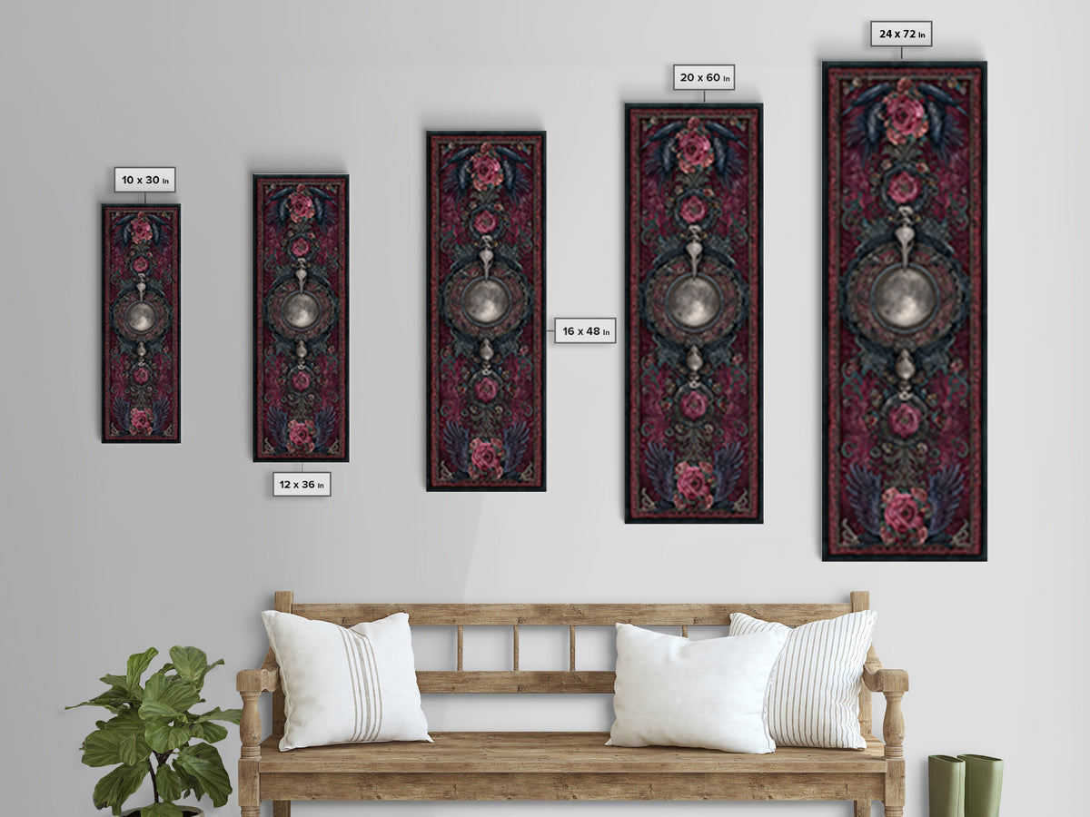 Medieval Illuminated Border Framed Canvas Print, Gothic Art, Canvas Tote Bag, Living Room Decor, Oil Painting, Gothic, GOT-1x3-76