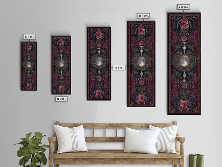Medieval Illuminated Border Framed Canvas Print, Gothic Art, Canvas Tote Bag, Living Room Decor, Oil Painting, Gothic, GOT-1x3-76