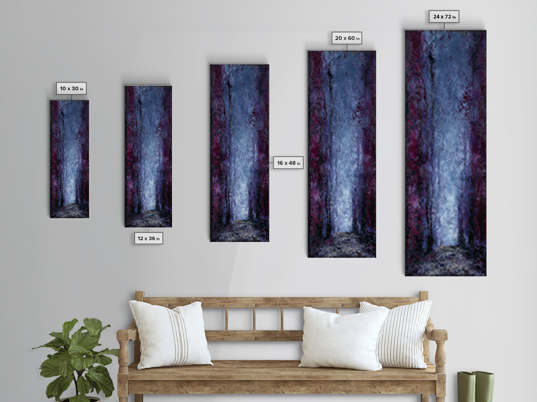 Haunted Forest Path Framed Canvas Print, Gothic Art, Dark Academia Decor, Living Room Decor, Oil Painting, Gothic, GOT-1x3-79