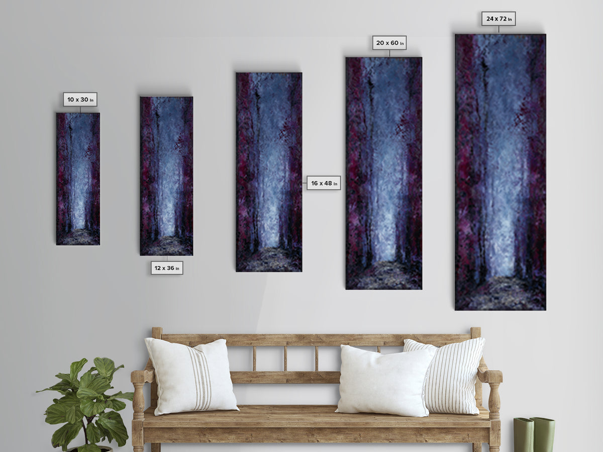 Haunted Forest Path Framed Canvas Print, Gothic Art, Dark Academia Decor, Living Room Decor, Oil Painting, Gothic, GOT-1x3-79