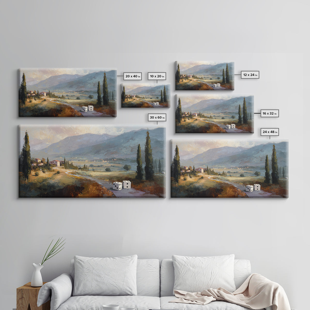 Tabletop Dice Rolling Through Dramatic Light Framed Canvas Print, Game Room Art, Minimalist Decor, Game Room Decor, Play, GRA-2x1-13