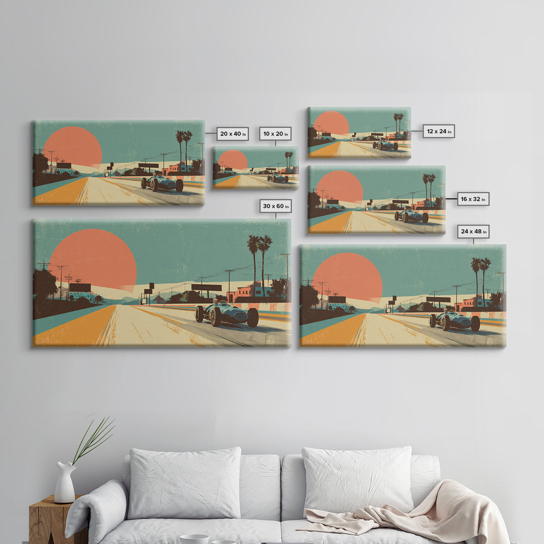 Retro Racing Car Game Poster Without Text Canvas Print, Game Room Art, Contemporary Art, Game Room Decor, Fine Art, Play, GRA-2x1-32