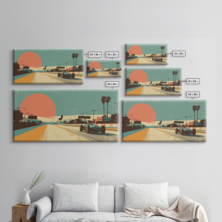 Retro Racing Car Game Poster Without Text Canvas Print, Game Room Art, Contemporary Art, Game Room Decor, Fine Art, Play, GRA-2x1-32