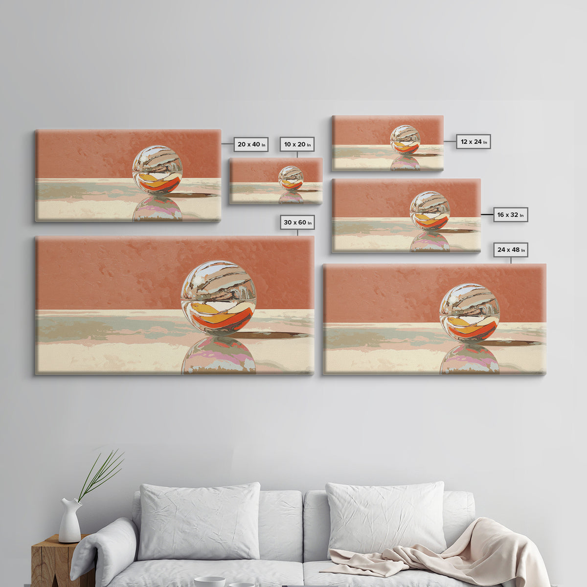 Pinball Silver Ball Canvas Print, Game Room Art, Contemporary Art, Game Room Decor, Fine Art, Play, Bedroom Wall Art, GRA-2x1-41