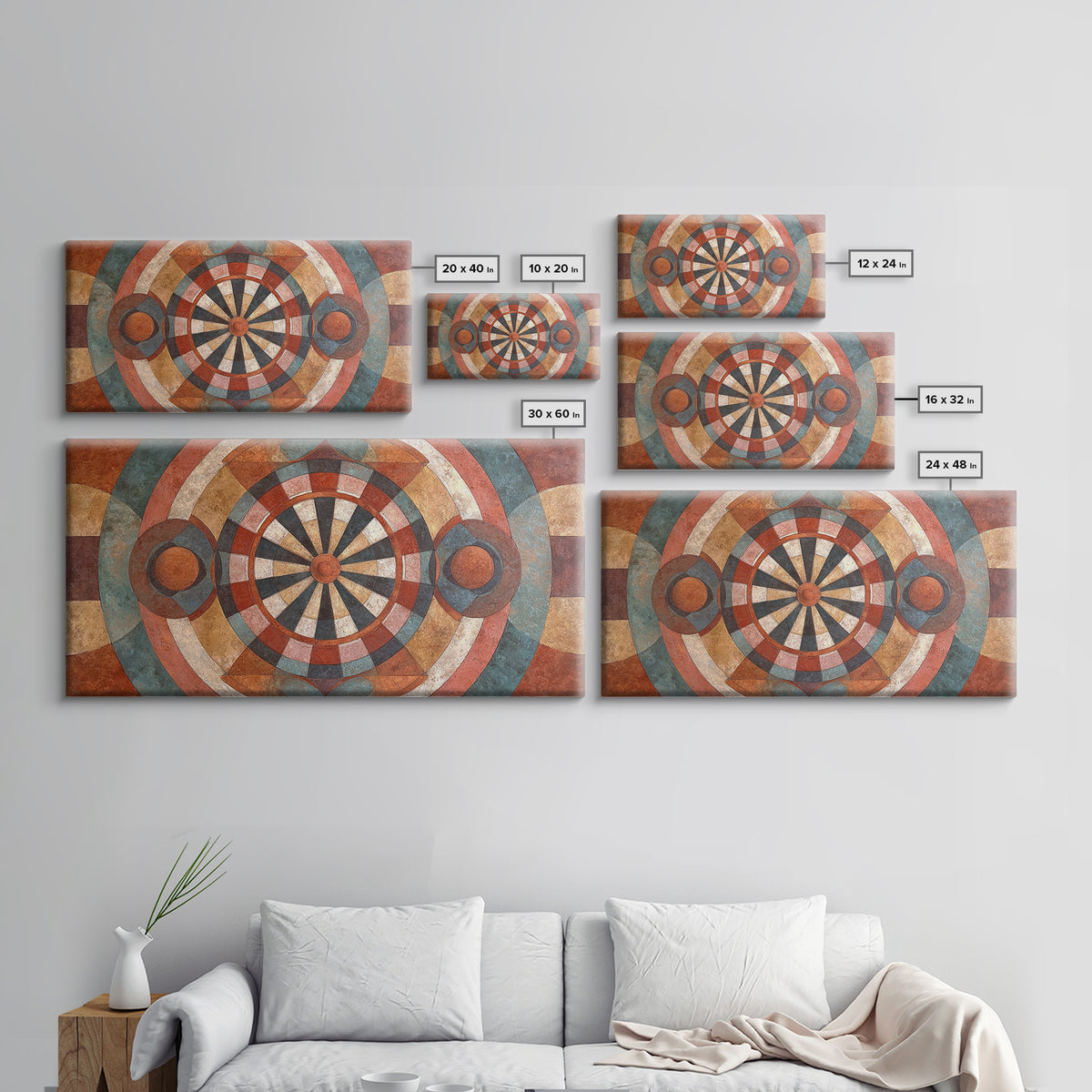 Dartboard Bullseye with Dynamic Motion Canvas Print, Game Room Art, African American Art, Game Room Decor, Fine Art, Play, GRA-2x1-76