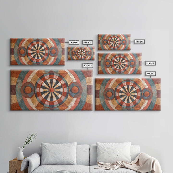 Dartboard Bullseye with Dynamic Motion Canvas Print, Game Room Art, African American Art, Game Room Decor, Fine Art, Play, GRA-2x1-76