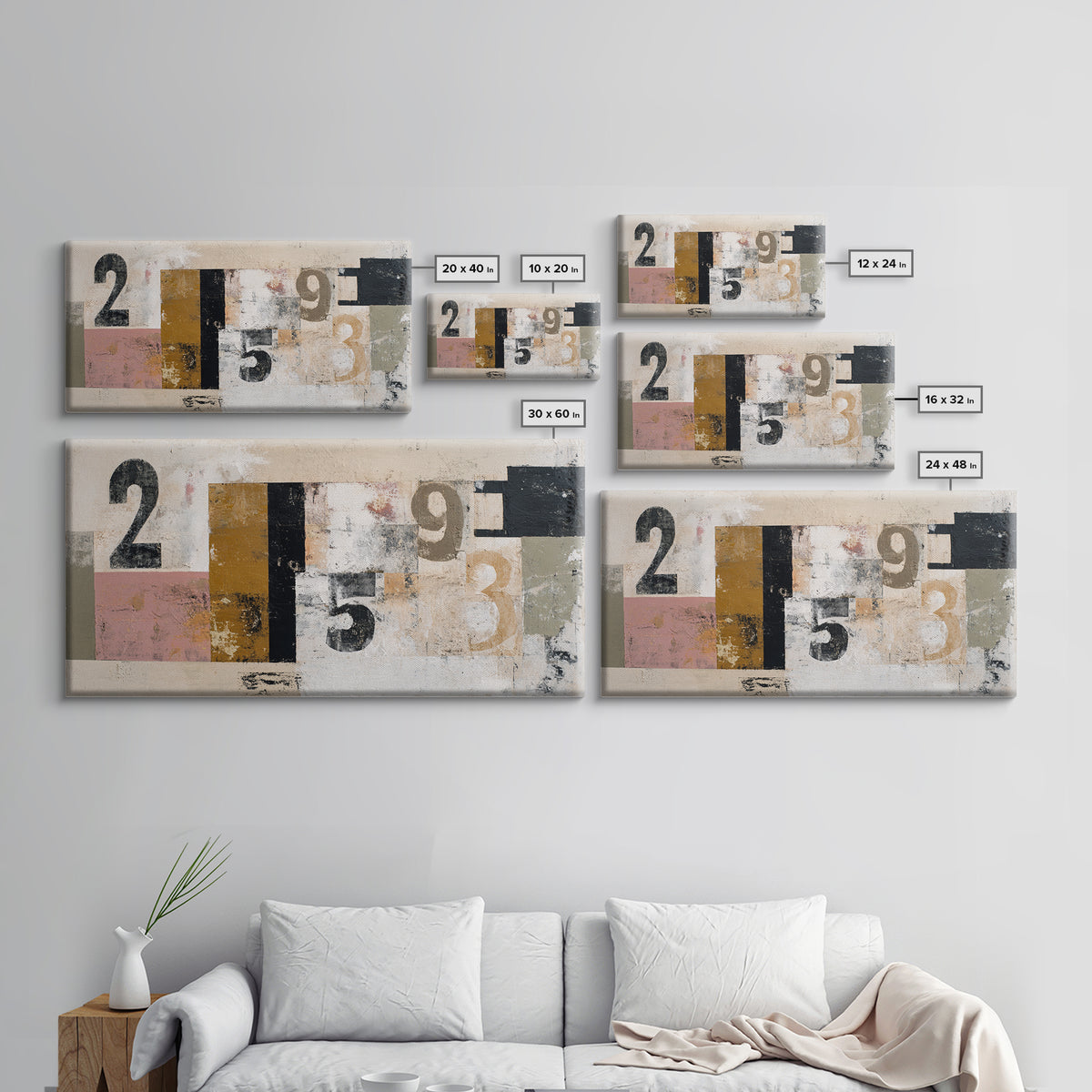 Scoreboard Numbers as Abstract Design Framed Canvas Print, Game Room Art, Wall Art Set, Game Room Decor, Fine Art, Play, GRA-2x1-92