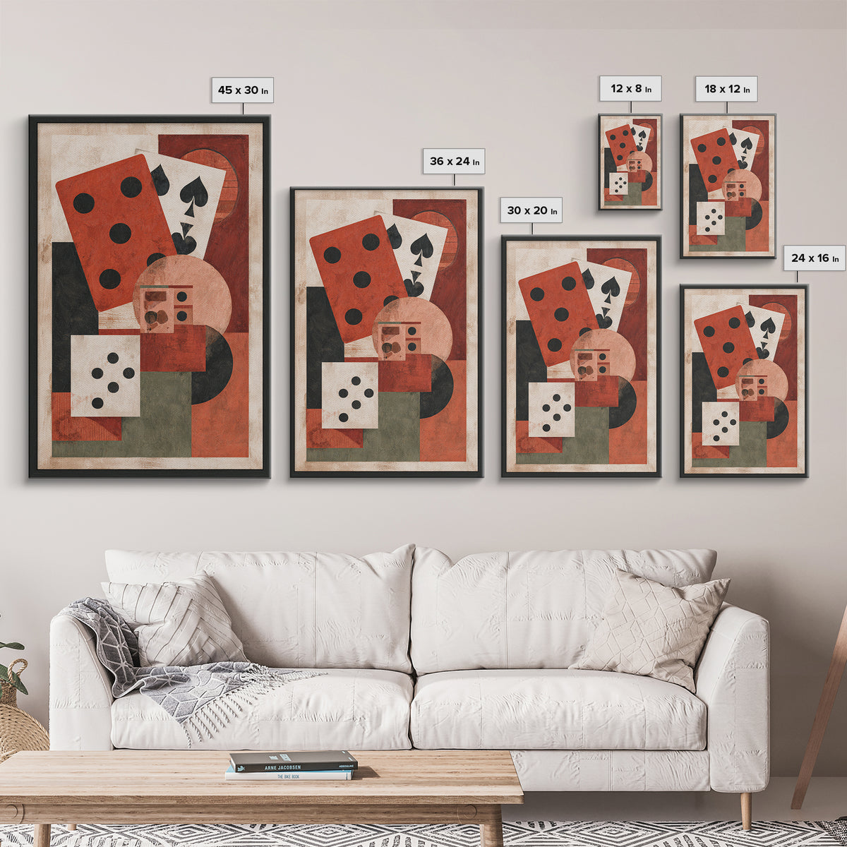 Playing Cards and Dice Framed Canvas Print, Game Room Art, Gamer Gifts, Game Room Decor, Abstract Art, Play, Original Artwork, GRA-2x3-83
