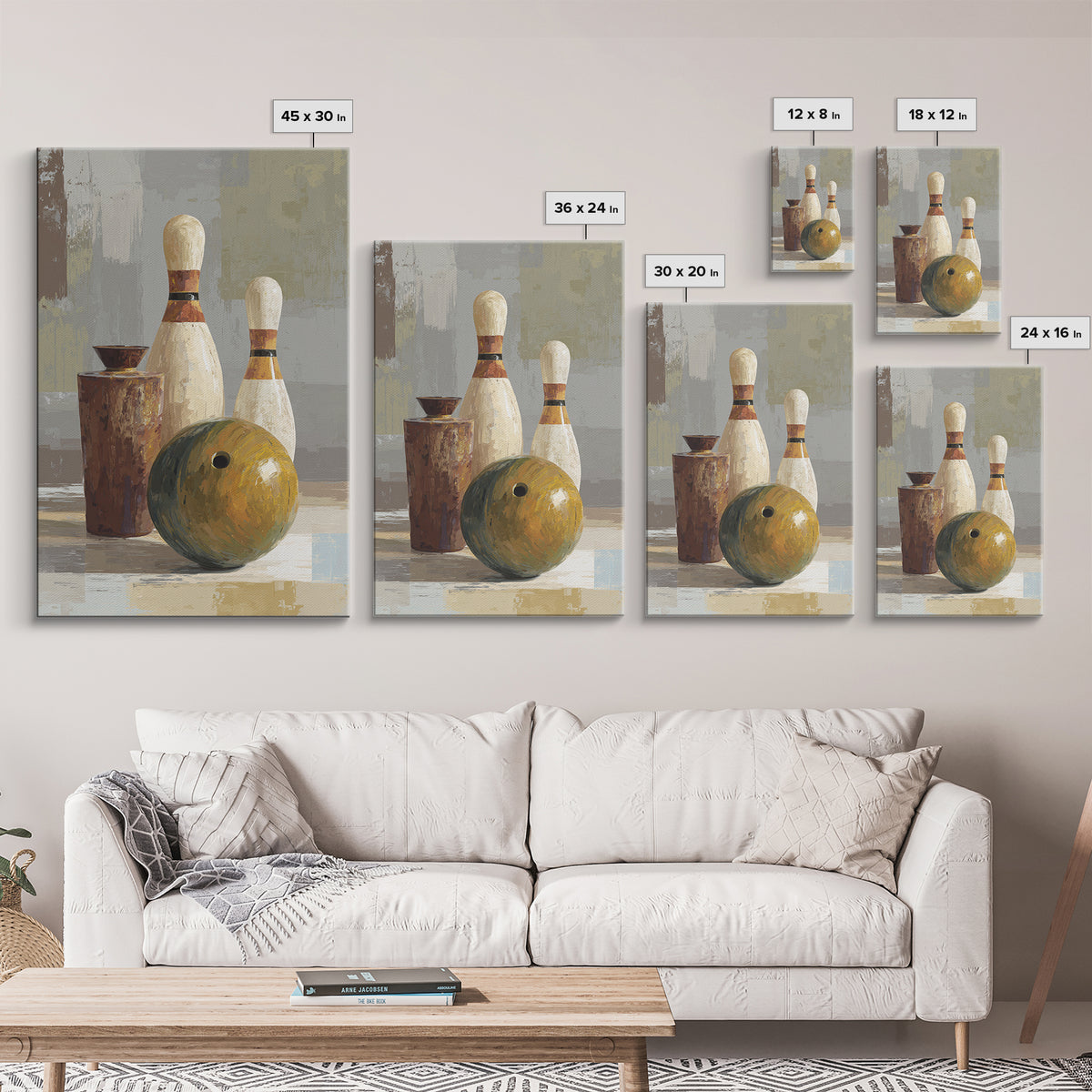 Bowling Ball and Pins Framed Canvas Print, Game Room Art, Black Art, Game Room Decor, Fine Art, Play, Playroom Art, Pop Art, GRA-2x3-94