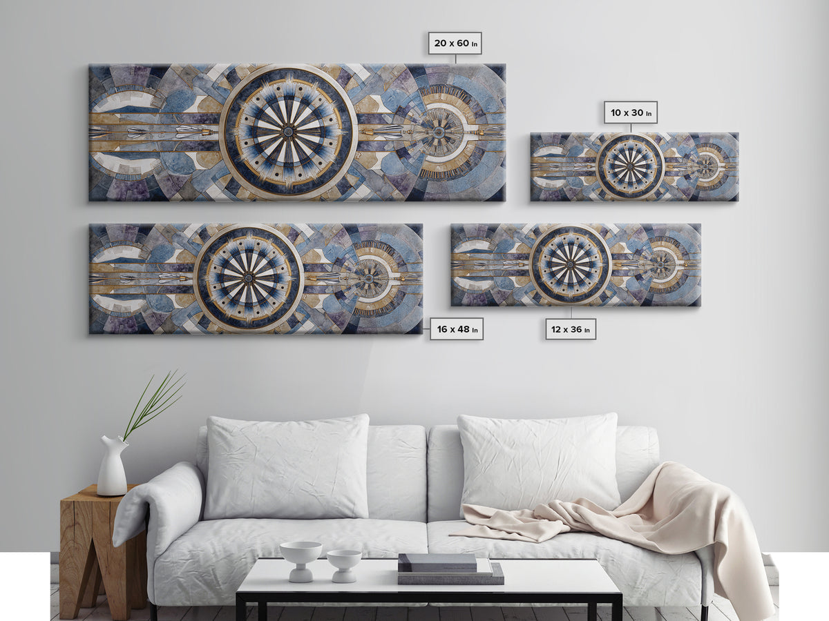 Dartboard Bullseye with Dynamic Motion Canvas Print, Game Room Art, Original Artwork, Game Room Decor, Fine Art, Play, GRA-3x1-24