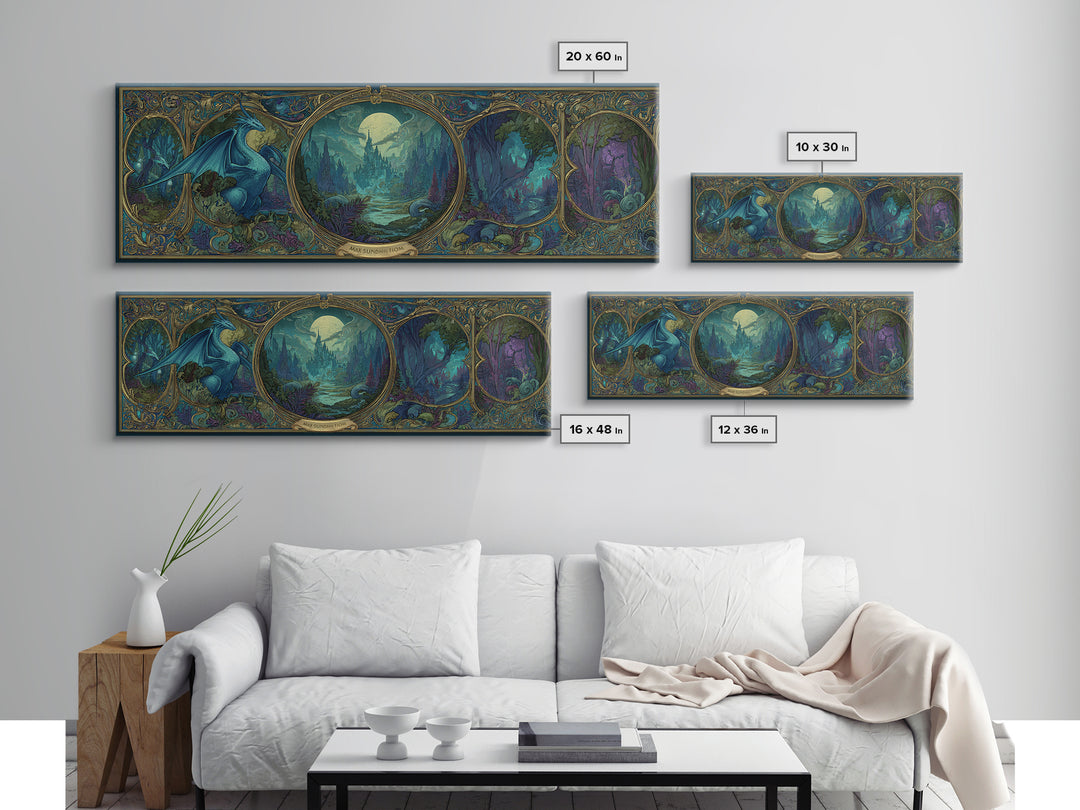 Fantasy Board Game Dragon Token Scene Canvas Print, Game Room Art, Gallery Decor, Game Room Decor, Fine Art, Play, GRA-3x1-3