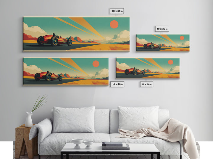 Retro Racing Car Game Poster Without Text Canvas Print, Game Room Art, Playroom Wall Decor, Game Room Decor, Fine Art, Play, GRA-3x1-4