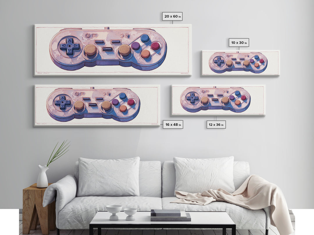 Old School Game Controller Canvas Print, Game Room Art, African American Art, Game Room Decor, Play, Kids Room Wall Art, GRA-3x1-46