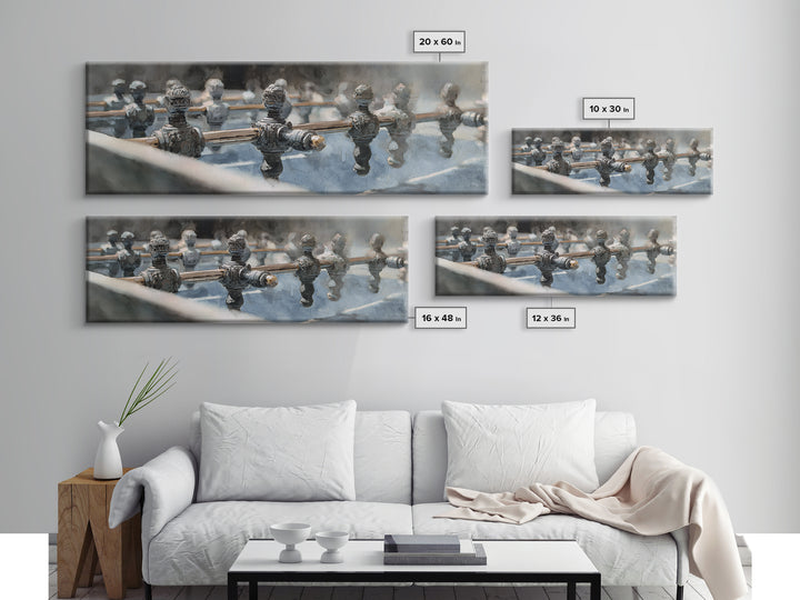 Foosball Player Figures Canvas Print, Game Room Art, Living Room Art, Game Room Decor, Fine Art, Play, Neutral Decor, GRA-3x1-49